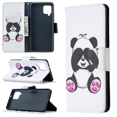 Peňaženkové kožené puzdro na Samsung Galaxy A42 5G - Panda