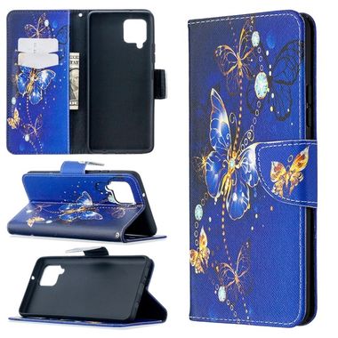 Peňaženkové kožené puzdro na Samsung Galaxy A42 5G - Purple Butterfly