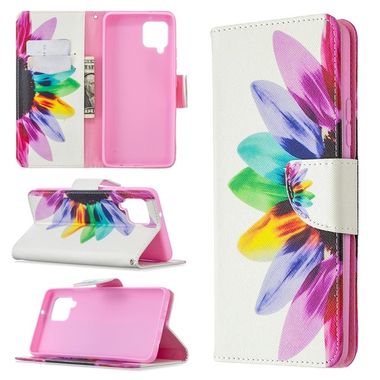 Peňaženkové kožené puzdro na Samsung Galaxy A42 5G - Sun Flower