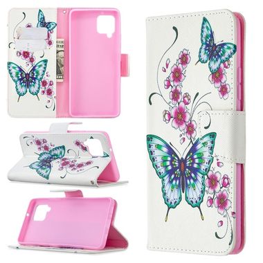 Peňaženkové kožené puzdro na Samsung Galaxy A42 5G - Two Butterflies