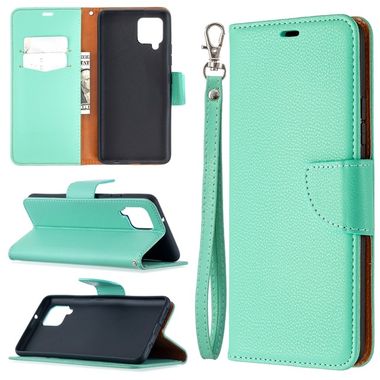 Peňaženkové kožené puzdro na Samsung Galaxy A42 5G - Zelená