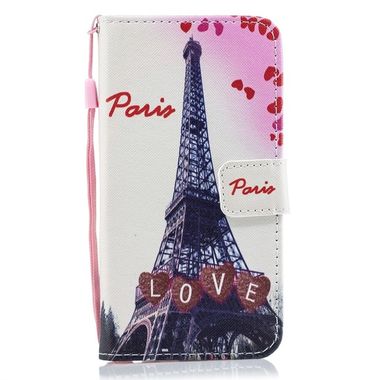 Peňaženkové kožené puzdro na Samsung Galaxy A50 - Eiffelova veža lásky