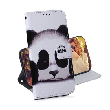 Peňaženkové kožené puzdro na Samsung Galaxy A50 - smutná panda