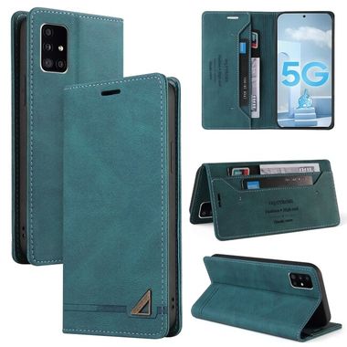 Peňaženkové kožené puzdro na Samsung Galaxy A51 5G - Modrá