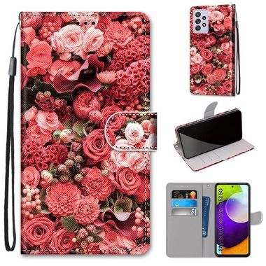 Peňaženkové kožené puzdro na Samsung Galaxy A52 5G / A52s 5G - Pink Rose Garden