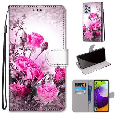 Peňaženkové kožené puzdro na Samsung Galaxy A52 5G / A52s 5G - Wild Rose
