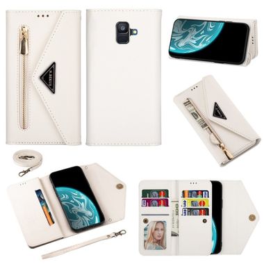 Peňaženkové kožené puzdro na Samsung Galaxy A6 - White