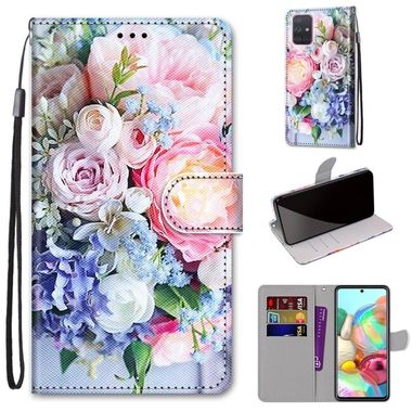 Peňaženkové kožené puzdro na Samsung Galaxy A71 5G - Light Pink Bouquet