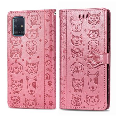 Peňaženkové kožené puzdro LOVELY CAT na Samsung Galaxy A71 5G - Ružová