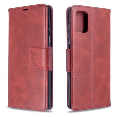 Peňaženkové kožené puzdro na Samsung Galaxy A71 - Retro červená