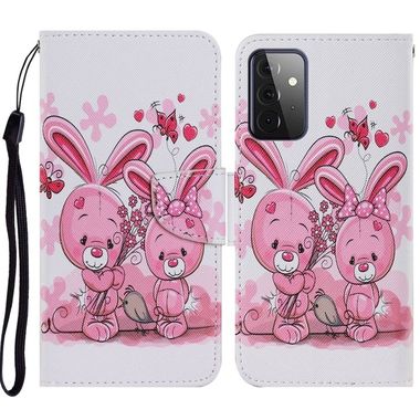 Peňaženkové kožené puzdro na Samsung Galaxy A72 5G - Cute Rabbit
