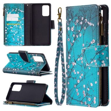 Peňaženkové kožené puzdro na Samsung Galaxy A72 5G - Plum Blossom