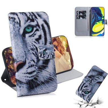 Peňaženkové kožené puzdro na Samsung Galaxy A80 - Tiger