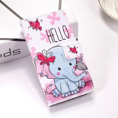 Peňaženkové kožené puzdro na Samsung Galaxy J6+ - Baby elephant