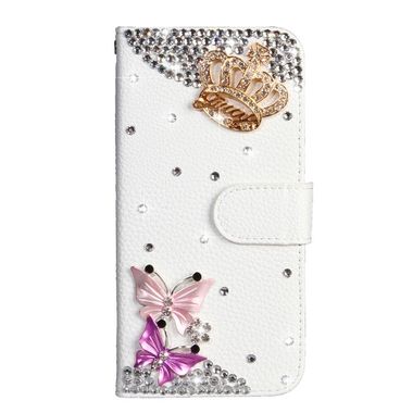 Peňaženkové kožené puzdro na Samsung Galaxy M20 - Crown Butterfly