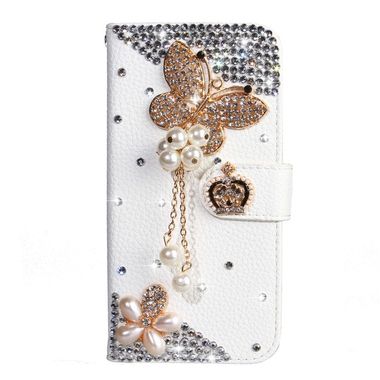 Peňaženkové kožené puzdro na Samsung Galaxy M20 - Pearl Butterfly