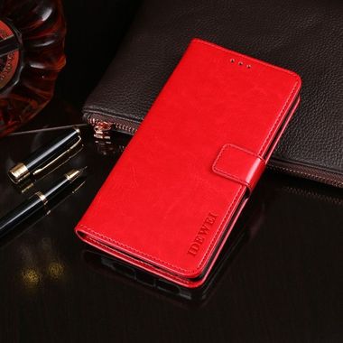 Peňaženkové kožené puzdro na Samsung Galaxy M21 -Červená