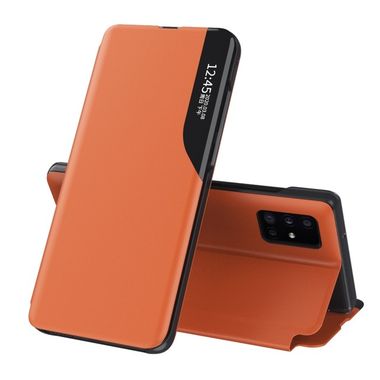 Peňaženkové kožené puzdro na Samsung Galaxy M51 - Oranžová