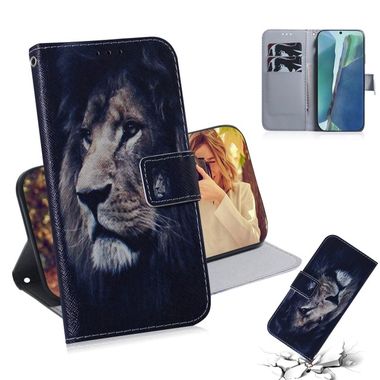 Peňaženkové kožené puzdro na Samsung Galaxy Note 20 - Lion
