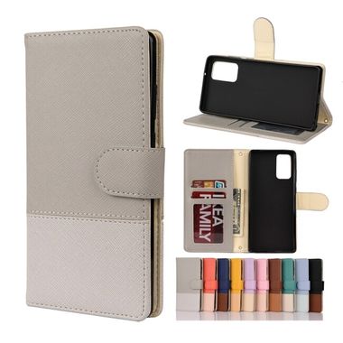 Peňaženkové kožené puzdro na Samsung Galaxy Note 20 - Šedá