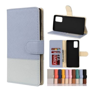 Peňaženkové kožené puzdro na Samsung Galaxy Note 20 - Slabomodrá