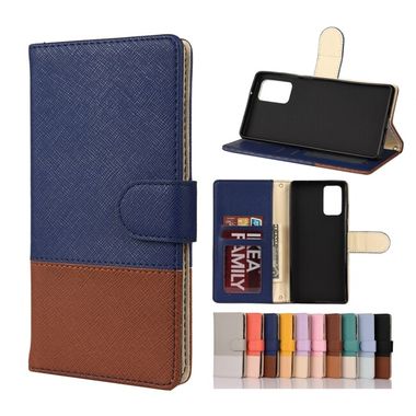 Peňaženkové kožené puzdro na Samsung Galaxy Note 20 - Tmavomodrá
