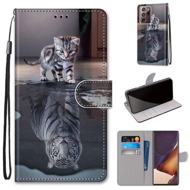 Peňaženkové kožené puzdro na Samsung Galaxy Note 20 Ultra - Cat Becomes Tiger
