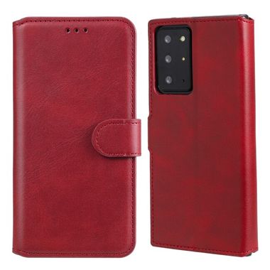 Peňaženkové kožené puzdro na Samsung Galaxy Note 20 Ultra - Červená