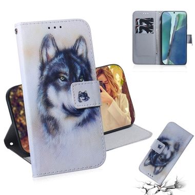 Peňaženkové kožené puzdro na Samsung Galaxy Note 20 - White Wolf