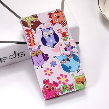 Peňaženkové kožené puzdro na Samsung Galaxy S10 - Colorful owls