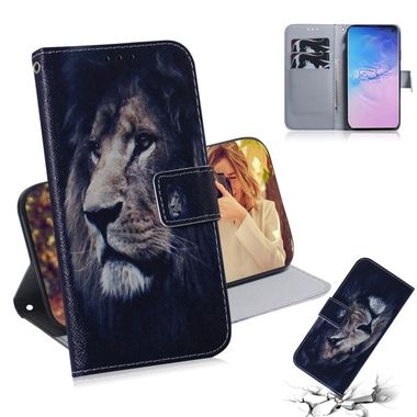 Peňaženkové kožené puzdro na Samsung Galaxy S10 - Lion