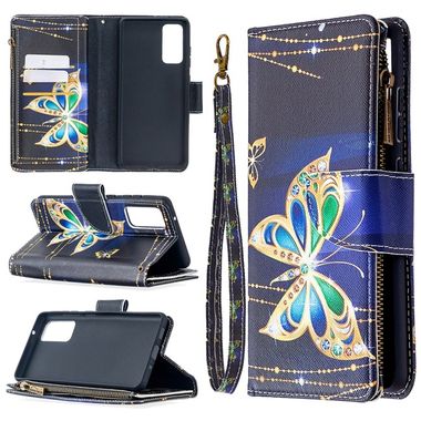 Peňaženkové kožené puzdro na Samsung Galaxy S20 FE - Big Butterfly