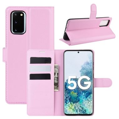 Peňaženkové kožené puzdro na Samsung Galaxy S20 FE - Ružová