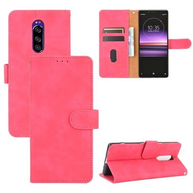 Peňaženkové kožené puzdro na Sony Xperia 1 - Ružovočervená
