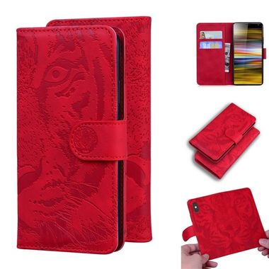 Peňaženkové kožené puzdro na Sony Xperia 10 - Červená