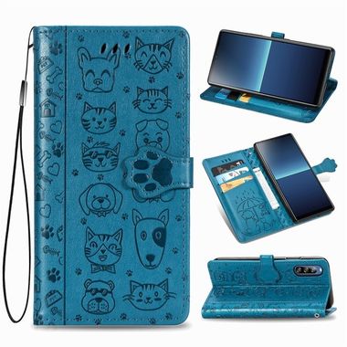 Peňaženkové kožené puzdro na Sony Xperia L4 - Cat and Dog Blue