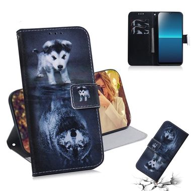 Peňaženkové kožené puzdro na Sony Xperia L4 - Magnetic Dog and Wolf