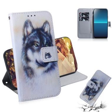 Peňaženkové kožené puzdro na Sony Xperia L4 - Magnetic White Wolf