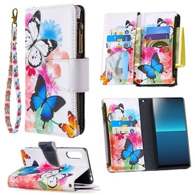 Peňaženkové kožené puzdro na Sony Xperia L4 - Two Butterflies