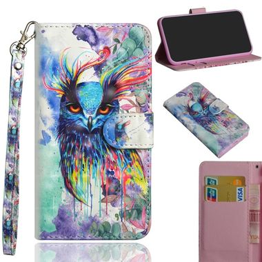 Peňaženkové kožené puzdro na Sony Xperia L4 - Watercolor Owl