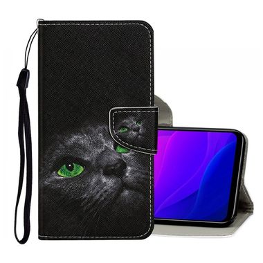 Peňaženkové kožené puzdro na Xiaomi Mi 10 Lite - black cat