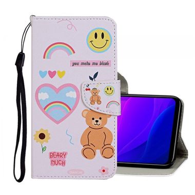 Peňaženkové kožené puzdro na Xiaomi Mi 10 Lite - Smiling Face Bear