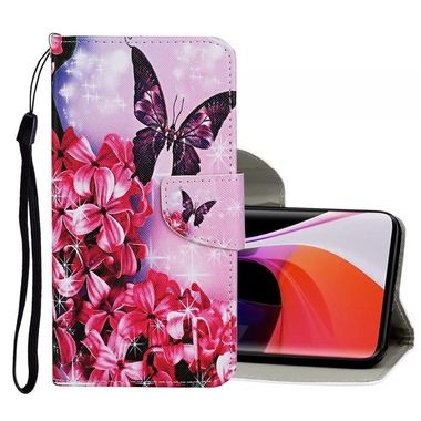 Peňaženkové kožené puzdro na Xiaomi Mi 10/Mi 10 Pro - Red Flower Butterfly