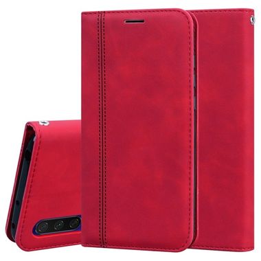 Peňaženkové kožené puzdro na Xiaomi Mi 9 Lite - Červený