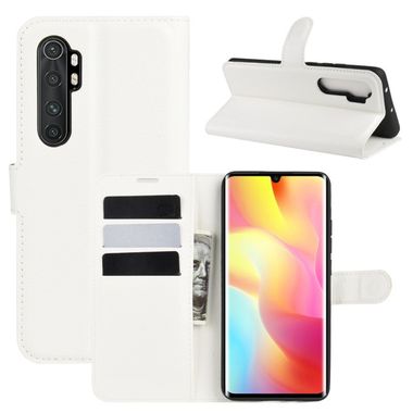 Peňaženkové kožené puzdro na Xiaomi Mi Note 10 Lite - Biela
