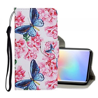 Peňaženkové kožené puzdro na Xiaomi Mi Note 10 Lite - Dragonfly Flower