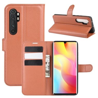 Peňaženkové kožené puzdro na Xiaomi Mi Note 10 Lite - Hnedá