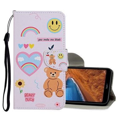 Peňaženkové kožené puzdro na Xiaomi Redmi 8 - Smiley Bear