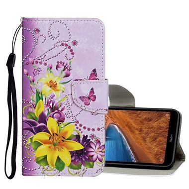 Peňaženkové kožené puzdro na Xiaomi Redmi 8 - Yellow Flower Butterfly