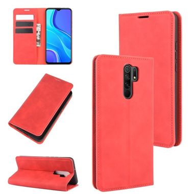 Peňaženkové kožené puzdro na Xiaomi Redmi 9 - Červená
